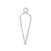 Pendentif pointe pour résine UV et pâte polymère 34x11 mm - Placage argent fin x1