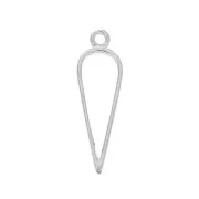 Pendentif pointe pour résine UV et pâte polymère 34x11 mm - Placage argent fin x1
