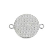 Intercalaire serti rond pour cabochon fond plat 20 mm - Placage argent fin