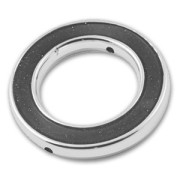 Anneau évidé en résine CCB 40 mm Rhodié/Noir x1