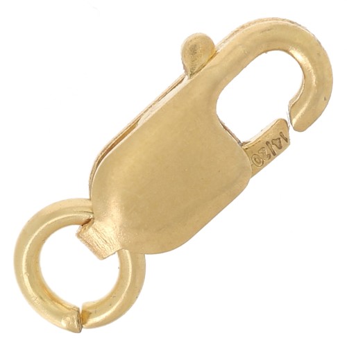 Fermoirs mousquetons allongés 8 mm avec anneau ouvert Gold filled (or laminé) x20