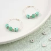 Perles rondelles carrées - Heishi - en céramique 6.3 mm - Orange Corail mat x20