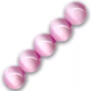 Perles oeil de chat 8 mm rose clair x10