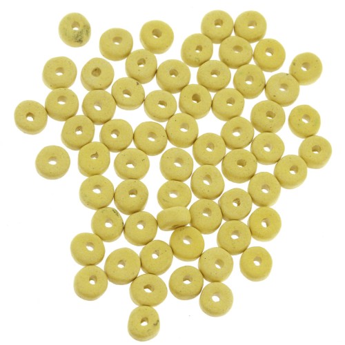 Perles Heishi rondelles en céramique 5.3x2.5 mm - Jaune Citron mat x30