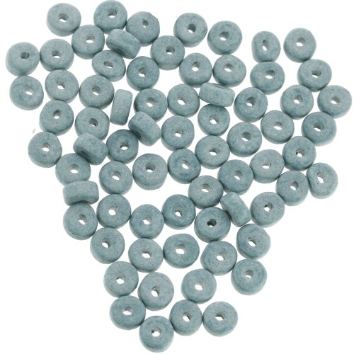 Perles Heishi rondelles en céramique 5.3x2.5 mm - Bleu gris mat x30