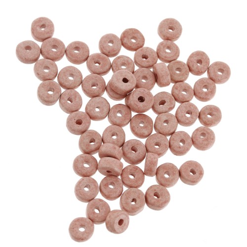 Perles Heishi rondelles en céramique 5.3x2.5 mm - Vieux rose mat x30
