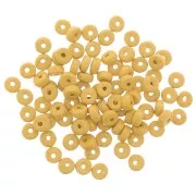 Perles Heishi rondelles en céramique 5.3x2.5 mm - Jaune mat x30