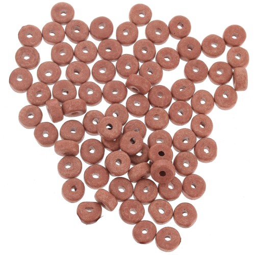 Perles Heishi rondelles en céramique 5.3x2.5 mm - Terracotta mat x30
