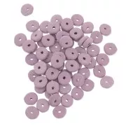 Perles rondelles Heishi en céramique 6.5x2.3 mm - Mauve mat x30