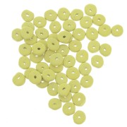 Perles Heishi rondelles en céramique 6.5x2.3 mm - Jaune citron mat x30|raw }}