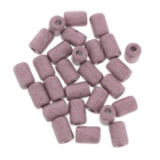Perles tubes style Heishi en céramique 6.8x10 mm - Mauve mat x10