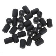Perles tubes style Heishi en céramique 6.8x10 mm - Noir mat x10