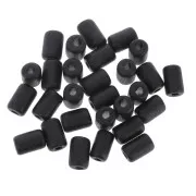 Perles tubes style Heishi en céramique 6.8x10 mm - Noir mat x10