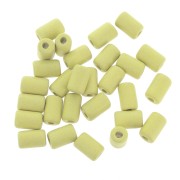 Perles tubes style Heishi en céramique 6.8x10 mm - Jaune citron mat x10