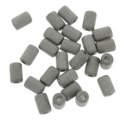 Perles tubes style Heishi en céramique 6.8x10 mm - Gris Foncé mat x10