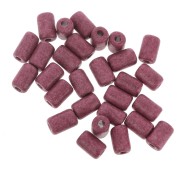 Perles tubes style Heishi en céramique 6.8x10 mm - Prune clair mat x10|raw }}
