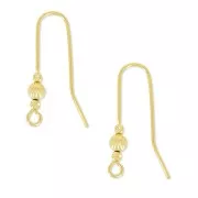 Crochets d'oreilles Hippy 26 mm - Doré à l'or fin x40