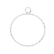 Pendentif rond diamanté 24x20 mm en Argent 925 x1|raw }}