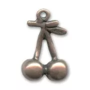 Breloque cerise 21 mm cuivré vieilli x1