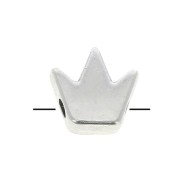 Perle couronne en zamac - 8 mm - Placage Argent fin vieilli x1|raw }}