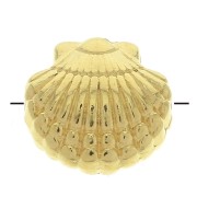 Perle coquillage en zamac - 11.5 mm - Doré à l'or fin x1