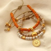 Perle coquillage en zamac - 11.5 mm - Doré à l'or fin x1