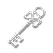 Breloque clé 20 mm argenté x1