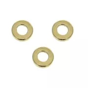 Perles rondelles Heishi en laiton - disques plats percés 4x0.8 mm - Doré à l'or fin x10