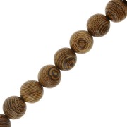 Perles rondes en bois 10 mm - Marron foncé x10