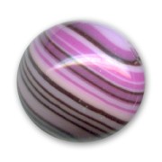 Perle synthétique ronde striée 18 mm Mauve x1