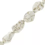 Perle irrégulière 15 mm Howlite teintée - Crème x1