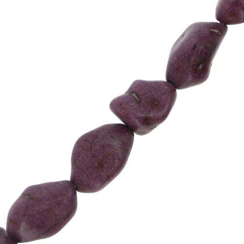 Perle irrégulière 15 mm Howlite teintée - Violet x1