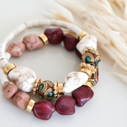 Perle irrégulière 15 mm Howlite teintée - Rose clair x1