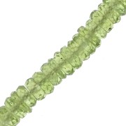 Perles Heishi rondelles facettées - en pierre gemme 5x2 mm - Peridot x20|raw }}