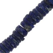 Perles Heishi rondelles facettées - en pierre gemme 5.5x2 mm - Lapis Lazuli x20