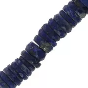 Perles Heishi rondelles facettées - en pierre gemme 5.5x2 mm - Lapis Lazuli x20