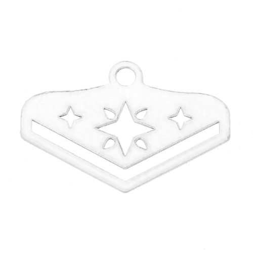 Embout tissage perles Miyuki 11/0 exclu Perles & co Etoile 18 mm Argenté