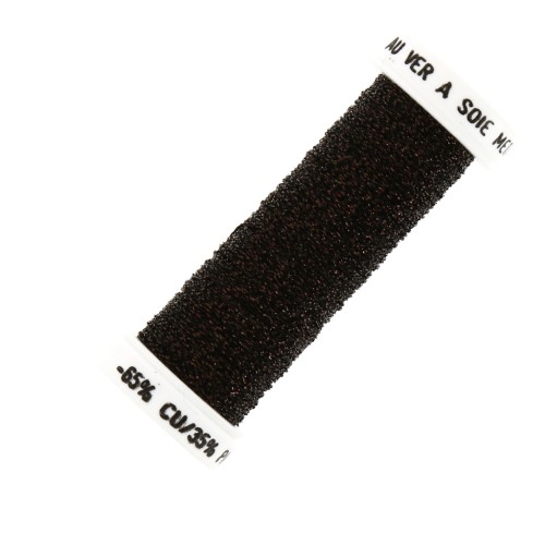 Fil à broder métallisé tressé 4 Au ver à soie pour broderie Marron cuivré 022 x10m