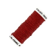 Fil à broder métallisé tressé 16 Au ver à soie pour broderie Rouge Vif (003) x10m