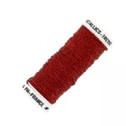 Fil à broder métallisé tressé 16 Au ver à soie pour broderie Rouge Vif (003) x10m