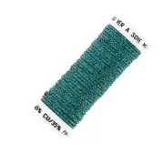 Fil à broder métallisé tressé 16 Au ver à soie pour broderie Turquoise (029) x10m