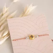 Fil à broder métallisé tressé 16 Au ver à soie pour broderie Doré Rose (013) x10m