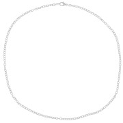 Tour de cou maille Forçat ovale 3,3x2,7 mm Placage argent finx 45 cm|raw }}