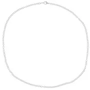 Tour de cou maille Forçat ovale 3,3x2,7 mm Placage argent finx 45 cm