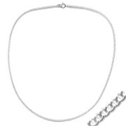 Tour de cou maille gourmette 3x2 mm Placage argent finx 45 cm|raw }}