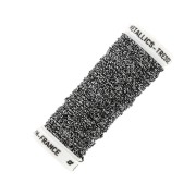 Fil à broder métallisé tressé 16 Au ver à soie pour broderie Argenté Noir 019)x10m|raw }}