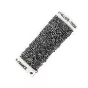 Fil à broder métallisé tressé 16 Au ver à soie pour broderie Argenté Noir 019)x10m