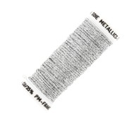 Fil à broder métallisé tressé 16  Au ver à soie pour broderie -Argenté (001) x10m