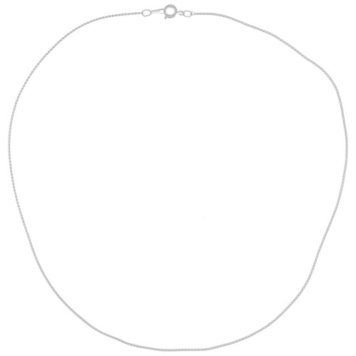 Tour de cou maille serpentine 1,1 mm Placage argent finx 45 cm