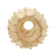 Perle oursin 3 trous 9.5 x 6.5 mm Plaqué Or 3 microns x1